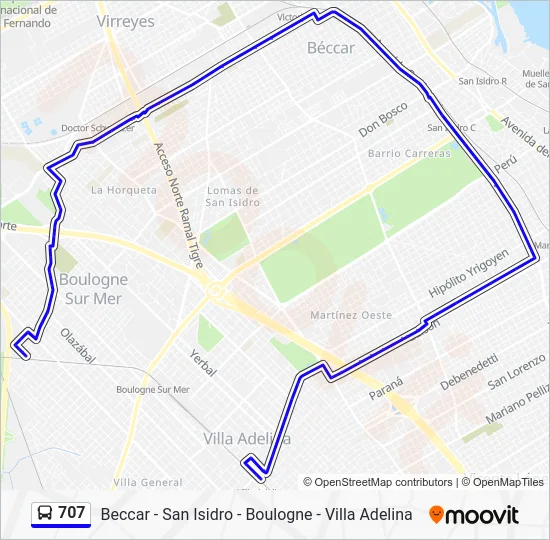 707 Colectivo Line Map