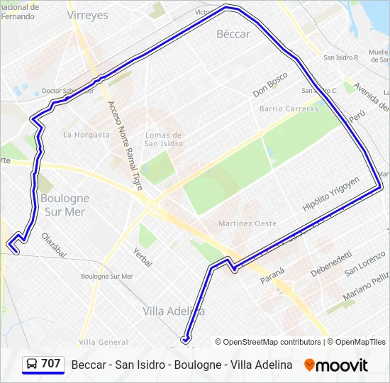 707 Colectivo Line Map