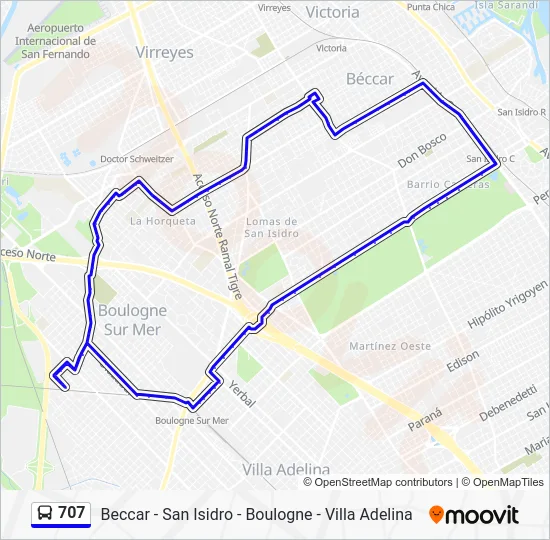 707 Colectivo Line Map