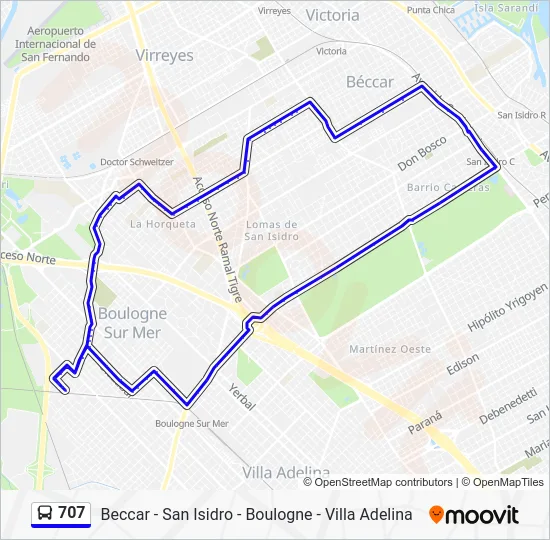 707 Colectivo Line Map
