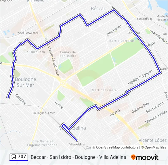 707 Colectivo Line Map