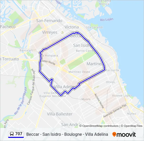 707 Colectivo Line Map