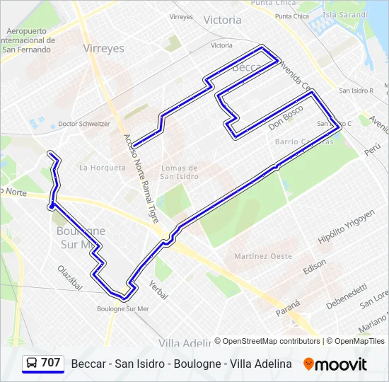 707 Colectivo Line Map