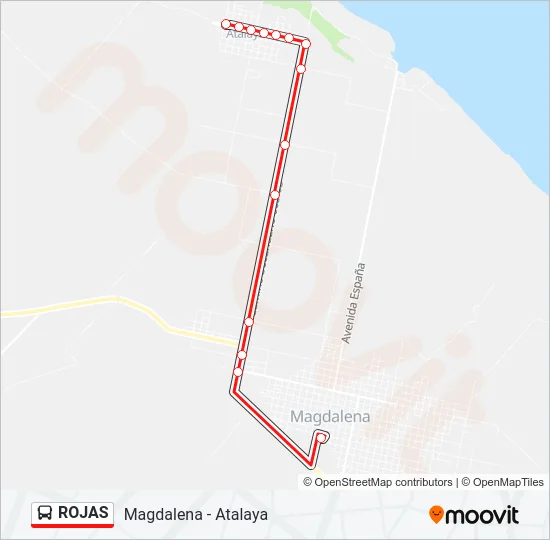 ROJAS Colectivo Line Map