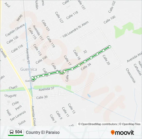 504 Colectivo Line Map