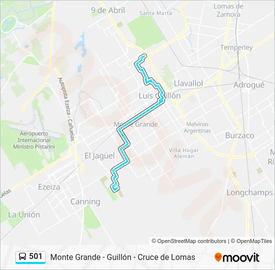 501 Colectivo Line Map