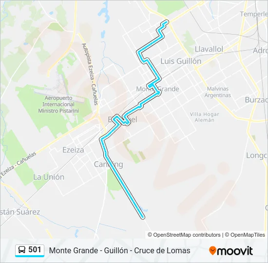 501 Colectivo Line Map
