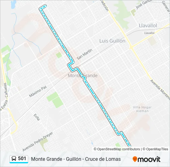 501 Colectivo Line Map
