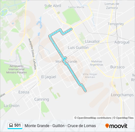 Mapa de 501 de Colectivo