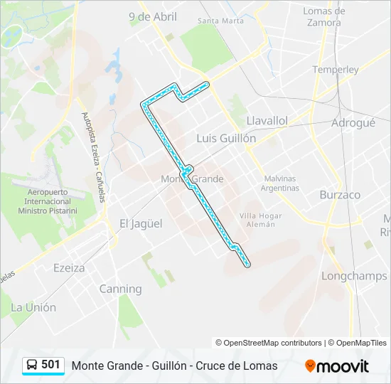 501 Colectivo Line Map