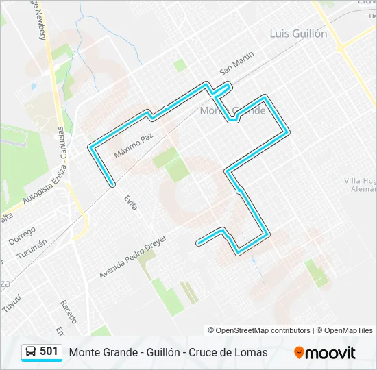 501 Colectivo Line Map