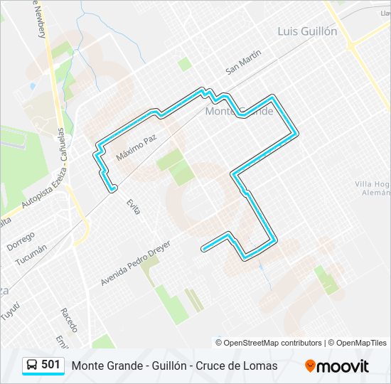 501 Colectivo Line Map