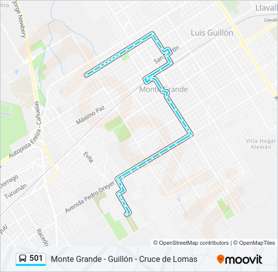 Mapa de 501 de Colectivo