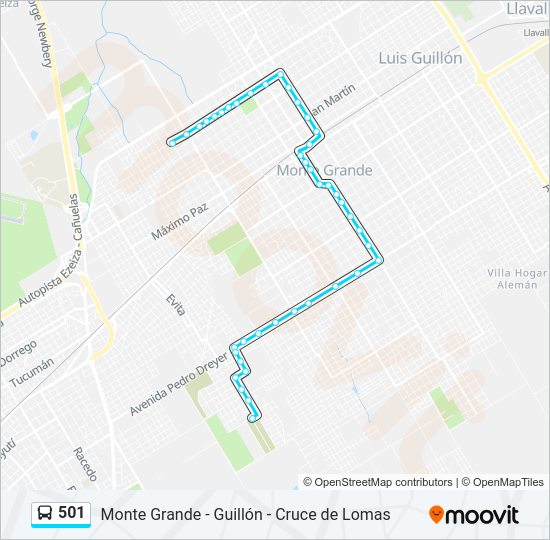 Mapa de 501 de Colectivo