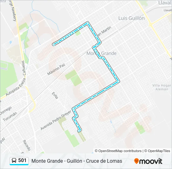 501 Colectivo Line Map