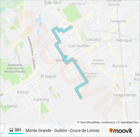 501 Colectivo Line Map