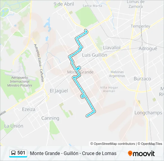 501 Colectivo Line Map