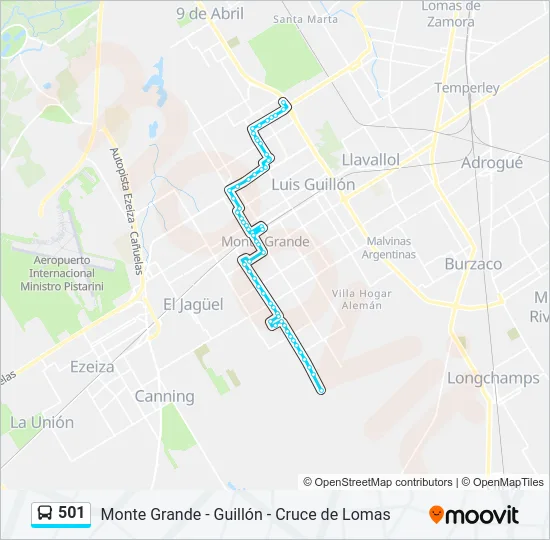 501 Colectivo Line Map