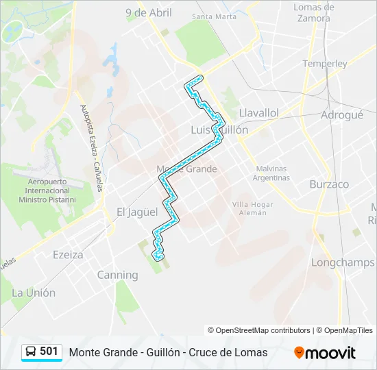 501 Colectivo Line Map