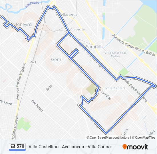 Mapa de 570 de Colectivo