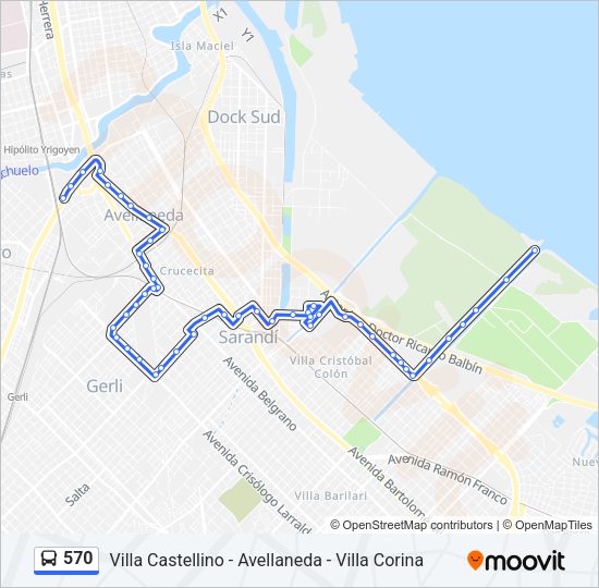 Mapa de 570 de Colectivo