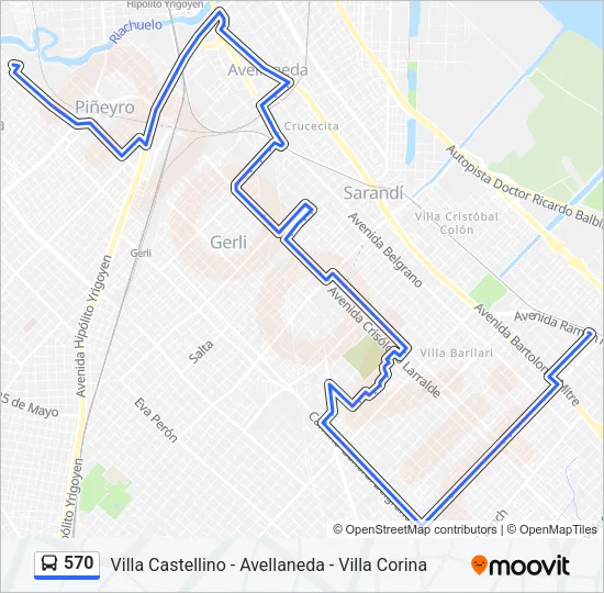 570 Colectivo Line Map