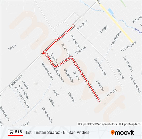 518 colectivo Line Map