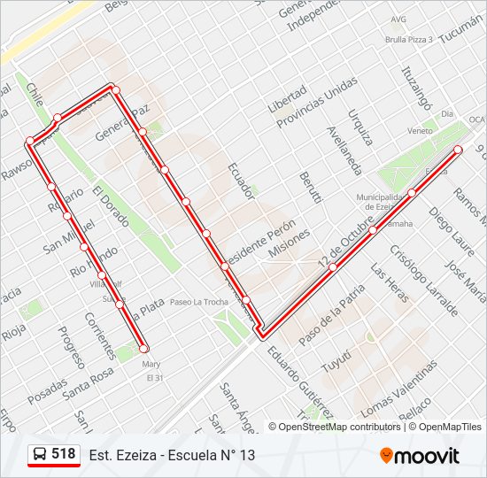 518 Colectivo Line Map