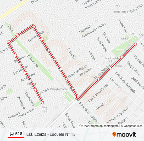 518 Colectivo Line Map