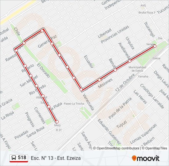 518 Colectivo Line Map