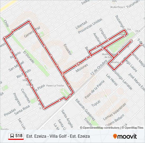 518 colectivo Line Map