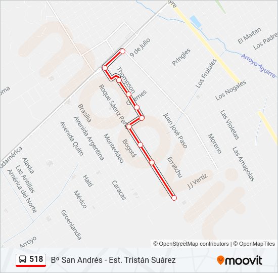 Mapa de 518 de Colectivo