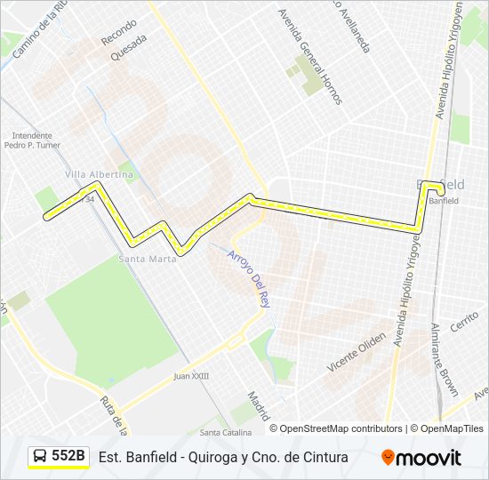 Mapa de 552B de Colectivo