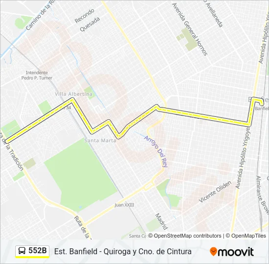 552B Colectivo Line Map