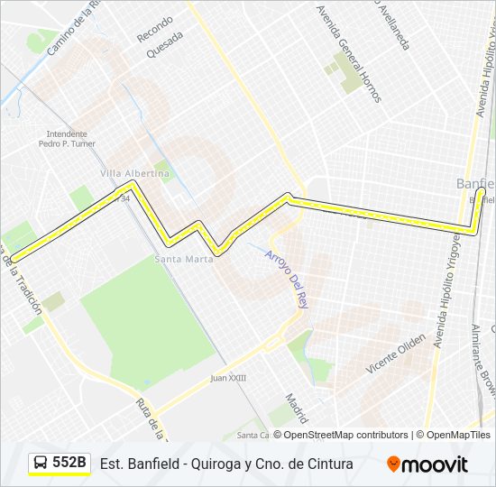 552B Colectivo Line Map