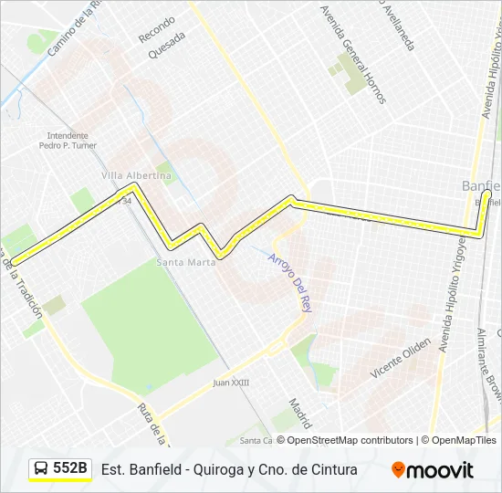 552B Colectivo Line Map