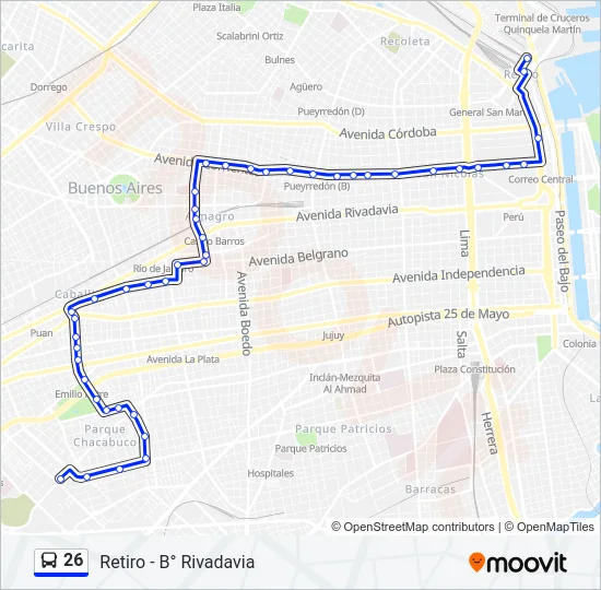 26 Colectivo Line Map