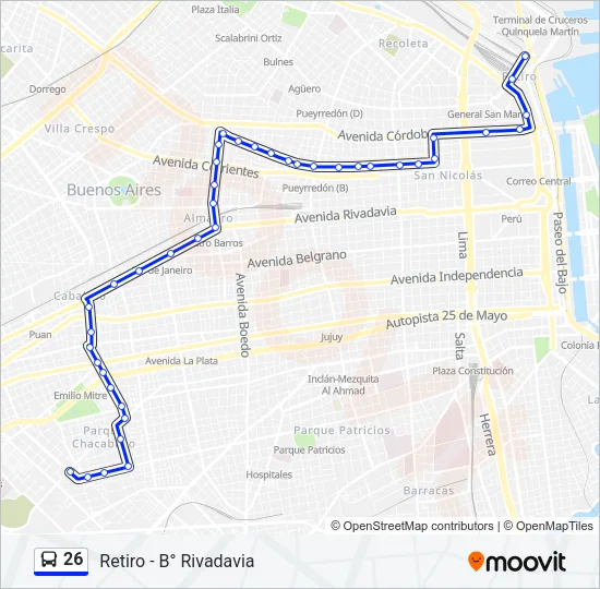 26 Colectivo Line Map