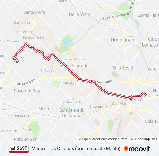 Mapa de 269F de Colectivo