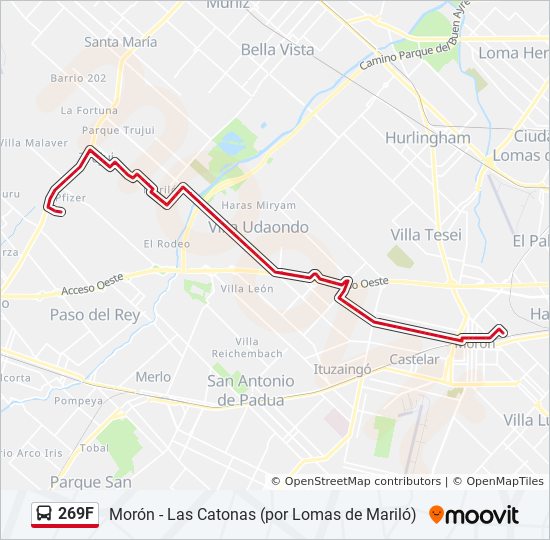 Mapa de 269F de Colectivo