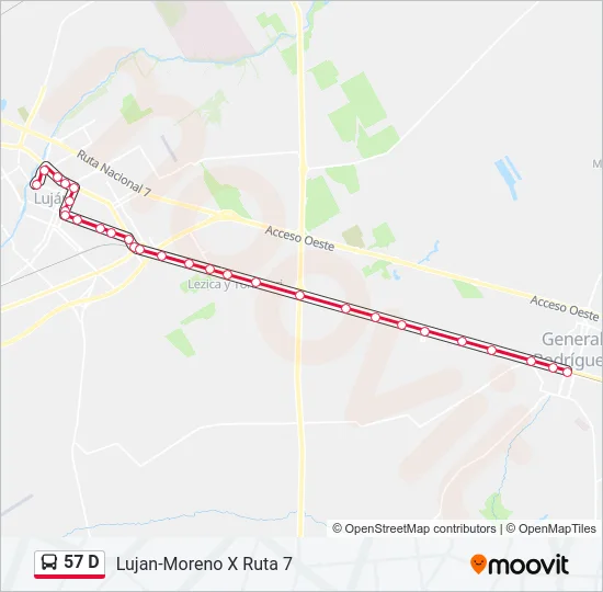 57 D Colectivo Line Map