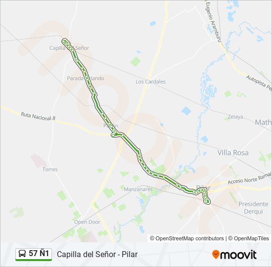 Mapa de 57 Ñ1 de Colectivo