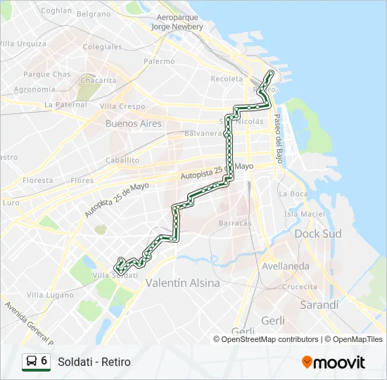 6 Colectivo Line Map