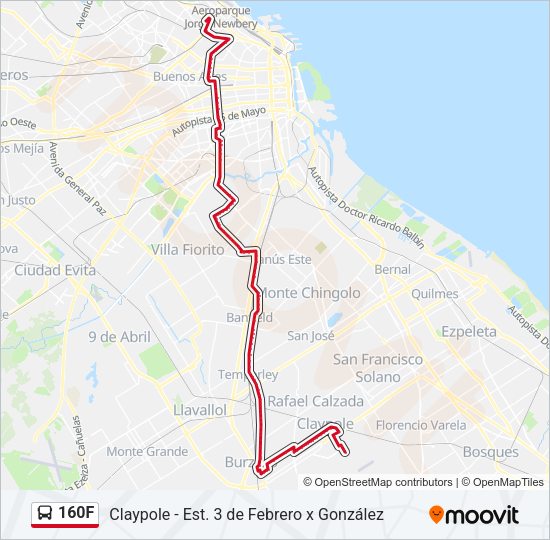 Mapa de 160F de Colectivo