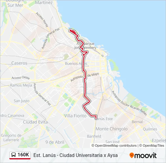160K Colectivo Line Map
