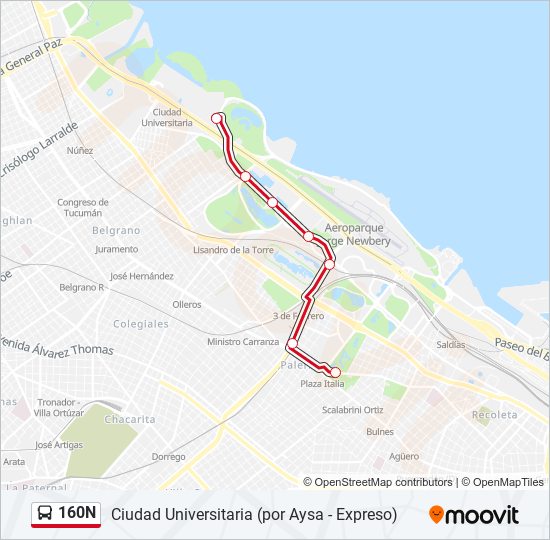 Mapa de 160N de Colectivo