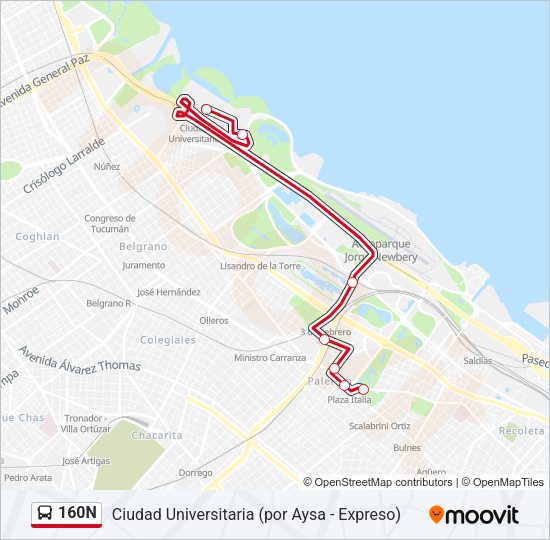 Mapa de 160N de Colectivo