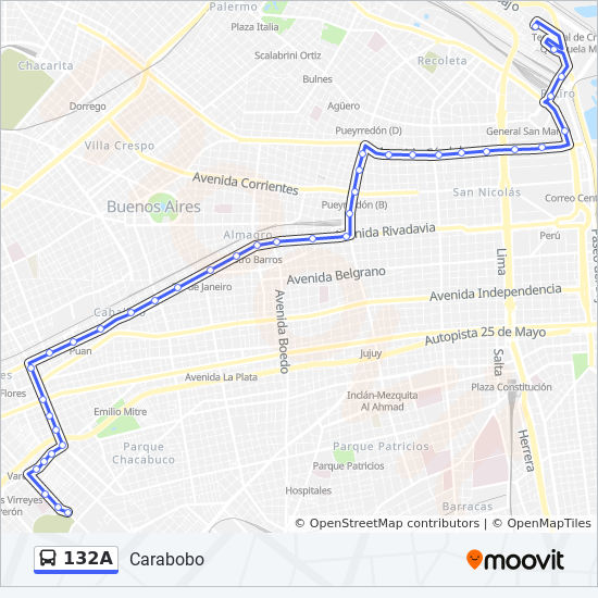 Ruta 132a: horarios, paradas y mapas - Carabobo (Actualizado)