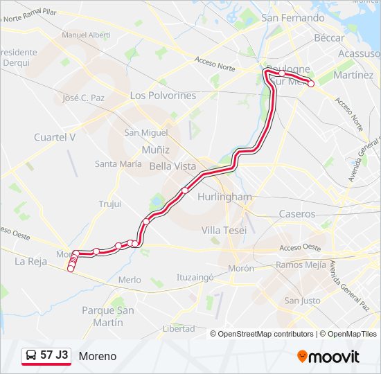 Mapa de 57 J3 de Colectivo