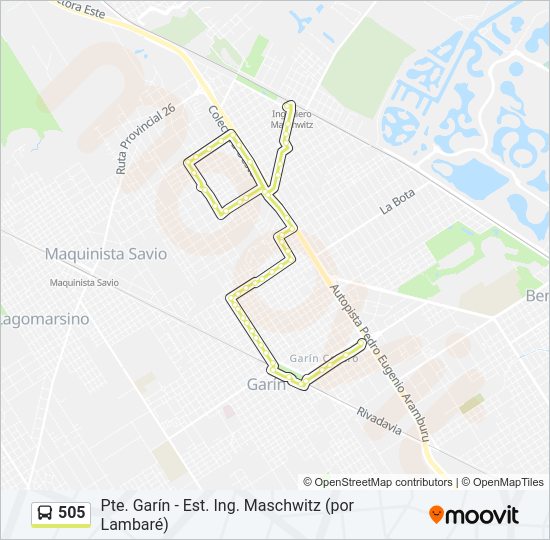 Mapa de 505 de Colectivo